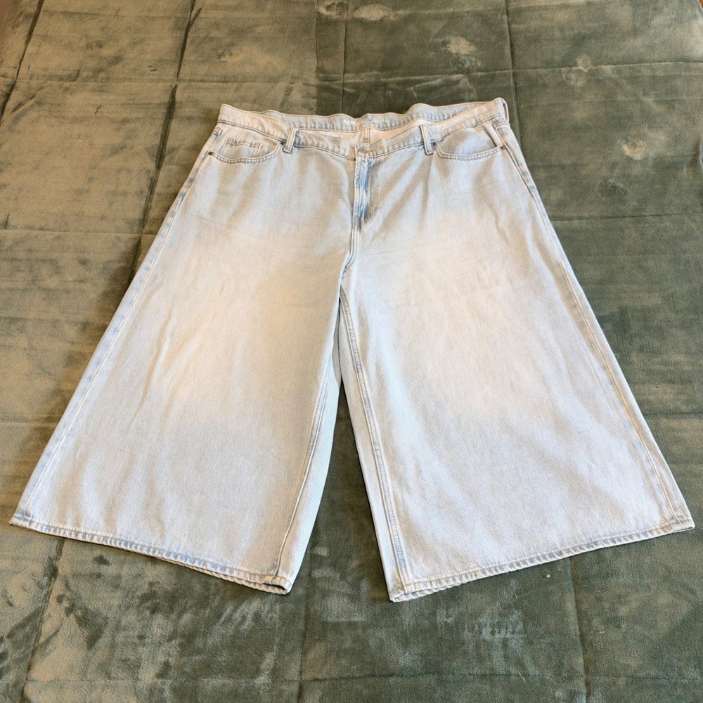 Old Navy High-Rise Baggy Wide-Leg Culotte Jean Elizabeth Light Plus Size 20 Boho